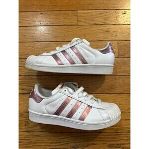 Adidas Superstar White Rose Gold Sneakers Women’s 4 Youth 3.5